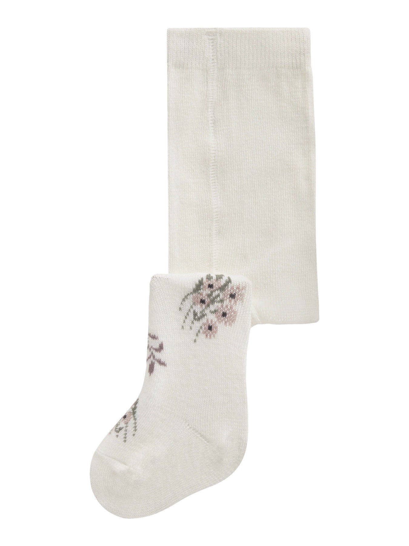 Name It Wak ullstrumpbyxor baby flicka offwhite med stickat blommönster