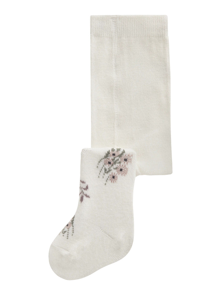 Name It Wak ullstrumpbyxor baby flicka offwhite med stickat blommönster