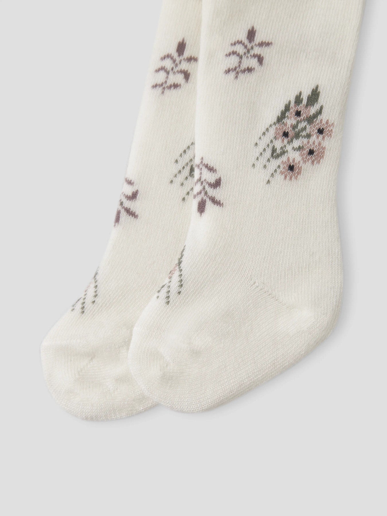 Name It Wak ullstrumpbyxor baby flicka offwhite med stickat blommönster