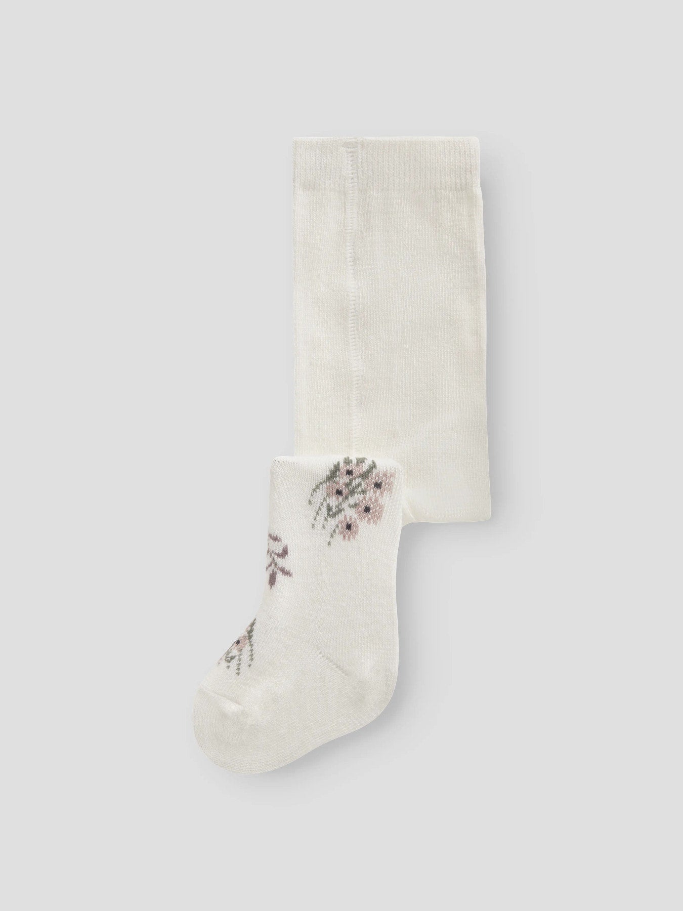 Name It Wak ullstrumpbyxor baby flicka offwhite med stickat blommönster