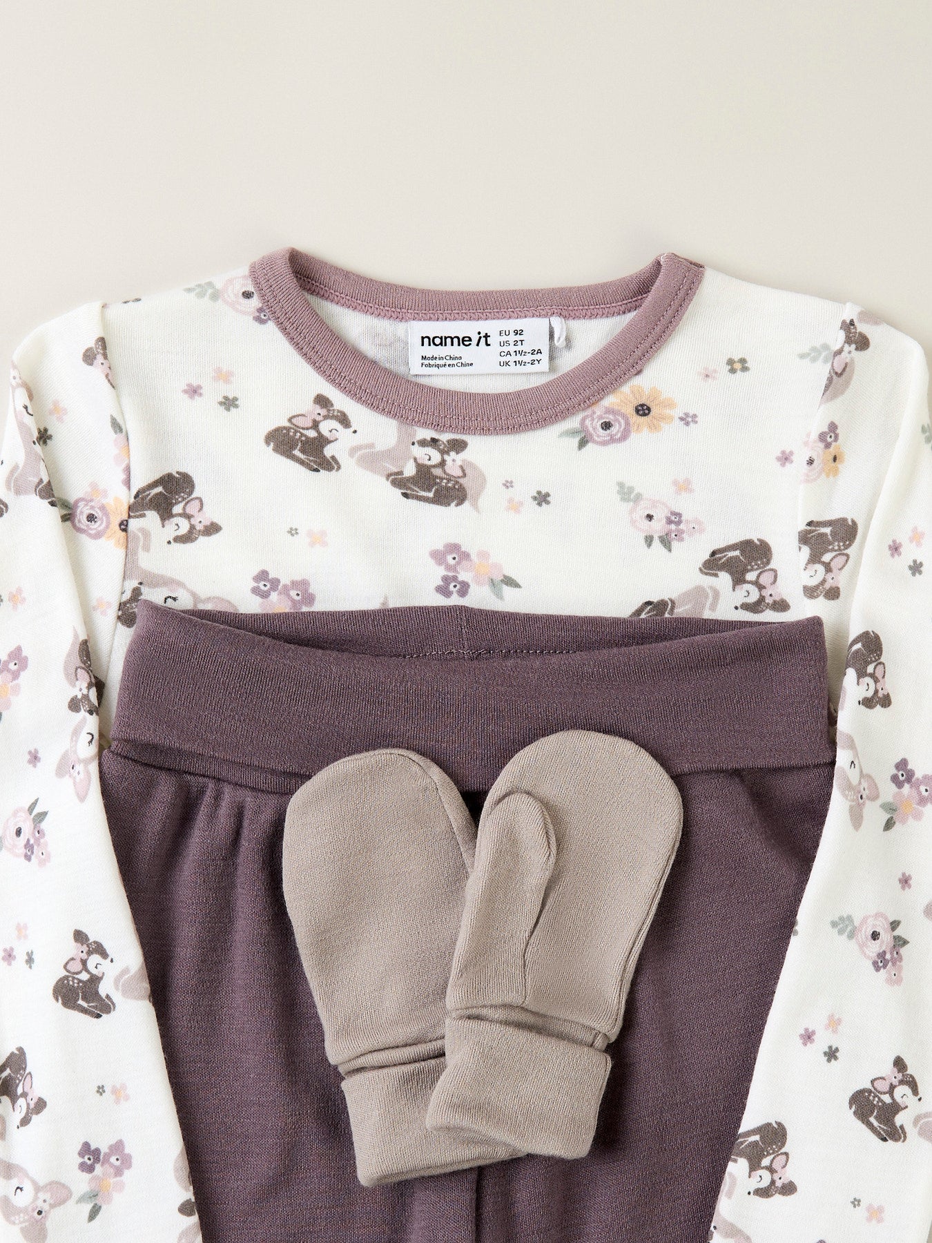 Name It Willit gråbeige vantar i 100% merinoull för barn unisex flicka och pojke – Satellite – 13228464