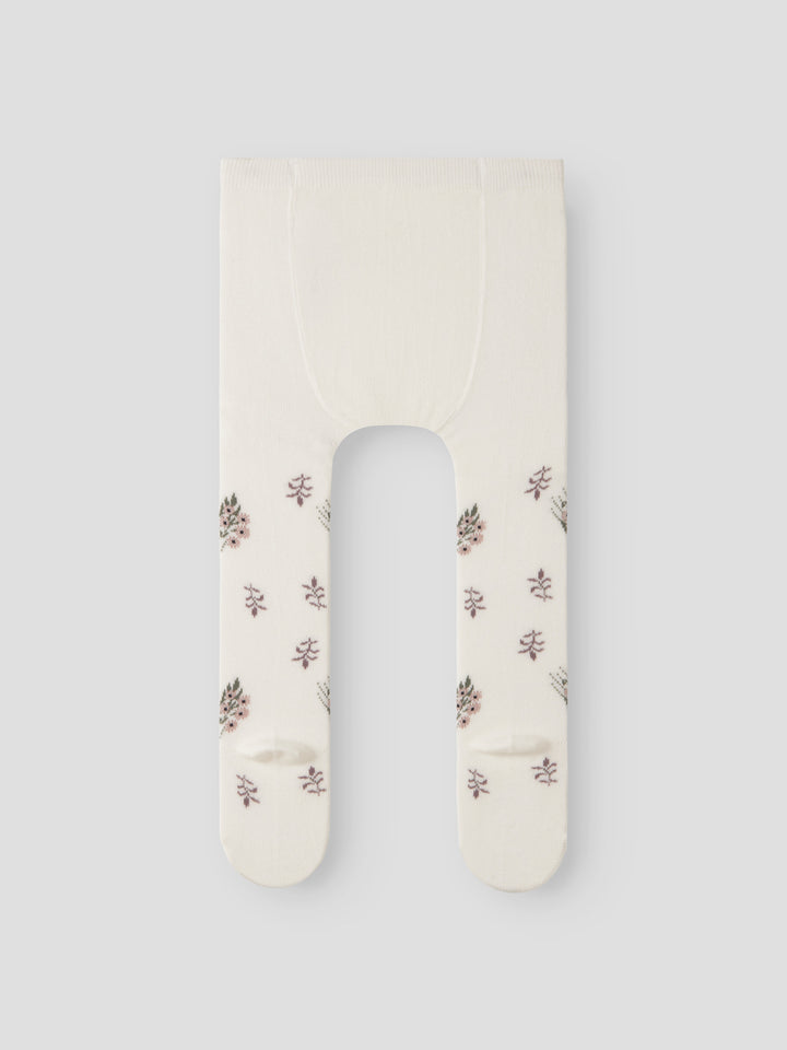 Name It Wak ullstrumpbyxor flicka krämvita med stickat blommönster