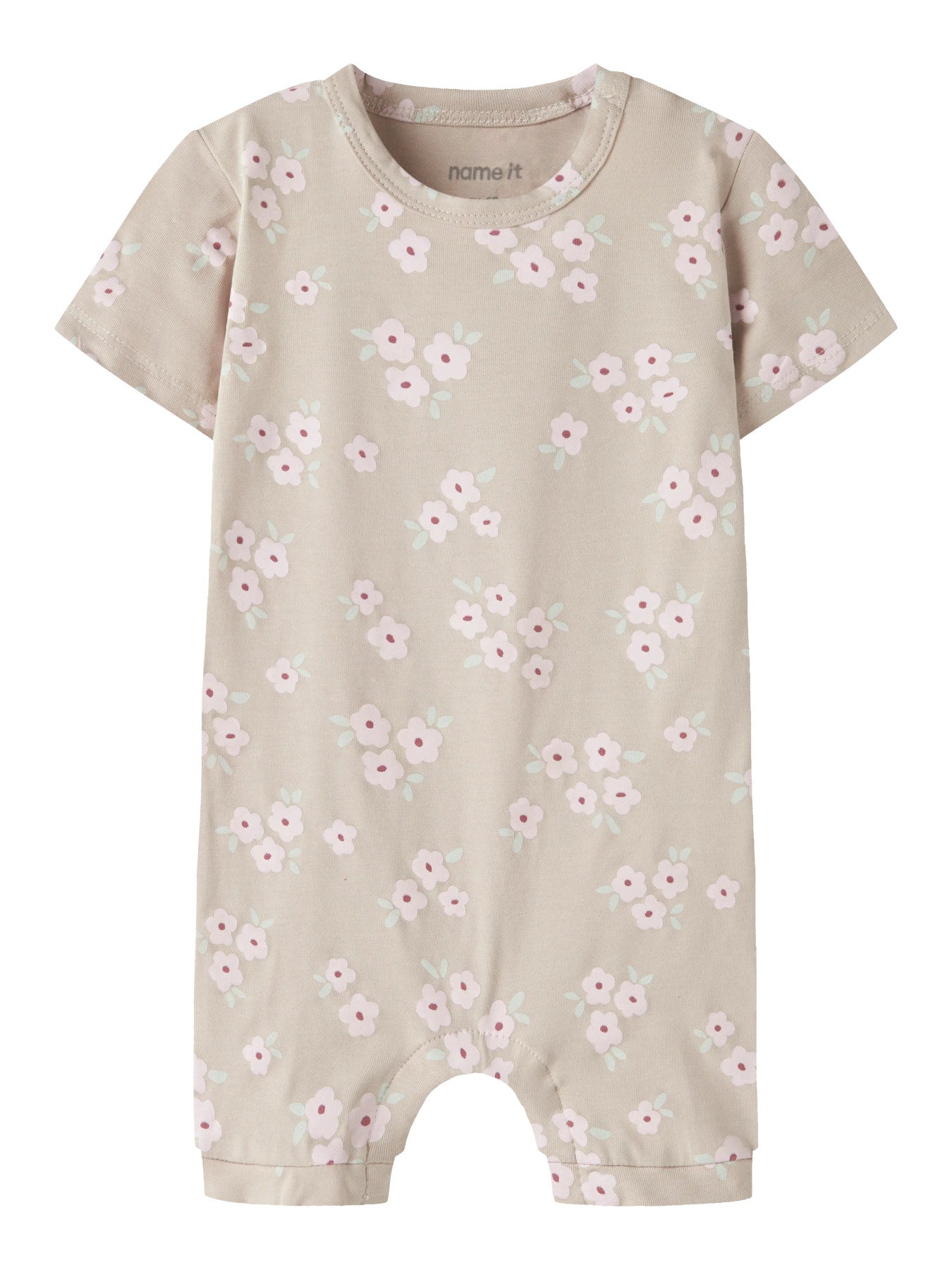 Beige blommig sunsuit till baby flicka. Soloverall soldräkt till nyfödd bebis flicka. Mönstrad bodysuit med blommor, onesies från Name it, ekologiska bebis kläder.
NBFVANDORA SUNSUIT BOX
13229241