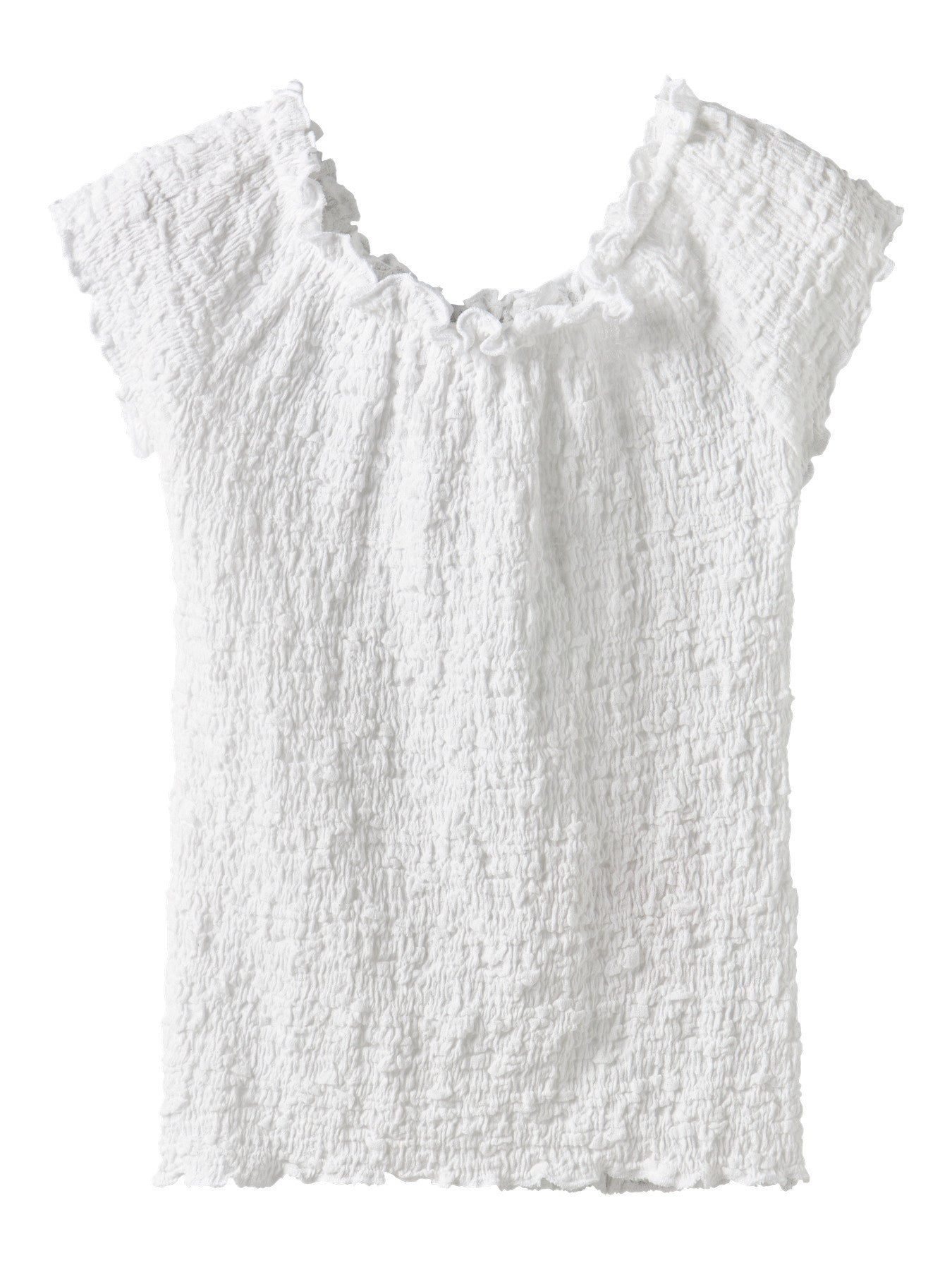 Vit kortärmad topp till flicka. Fin rynkig t-shirt till tjej från Name it.
NKFHALISSE SS TOP NOOS
13229981