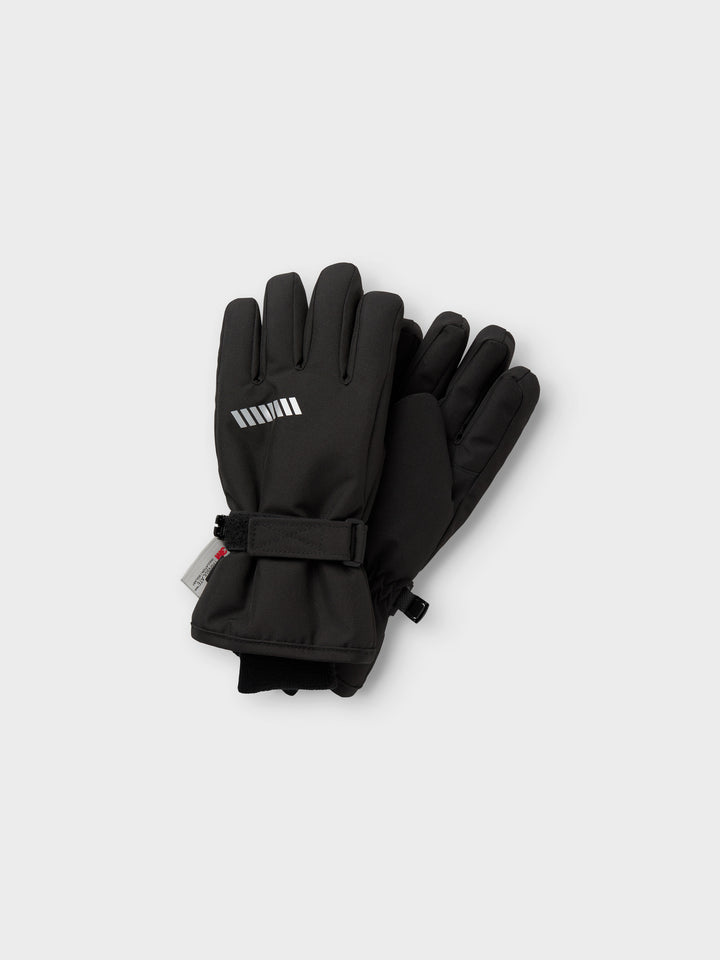 Name It Snow10 vattentäta vinterhandskar barn kids unisex svart med reflex