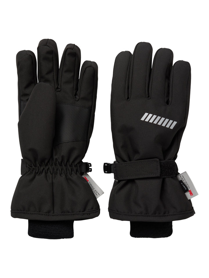 Name It Snow10 vattentäta vinterhandskar barn kids unisex svart med reflex