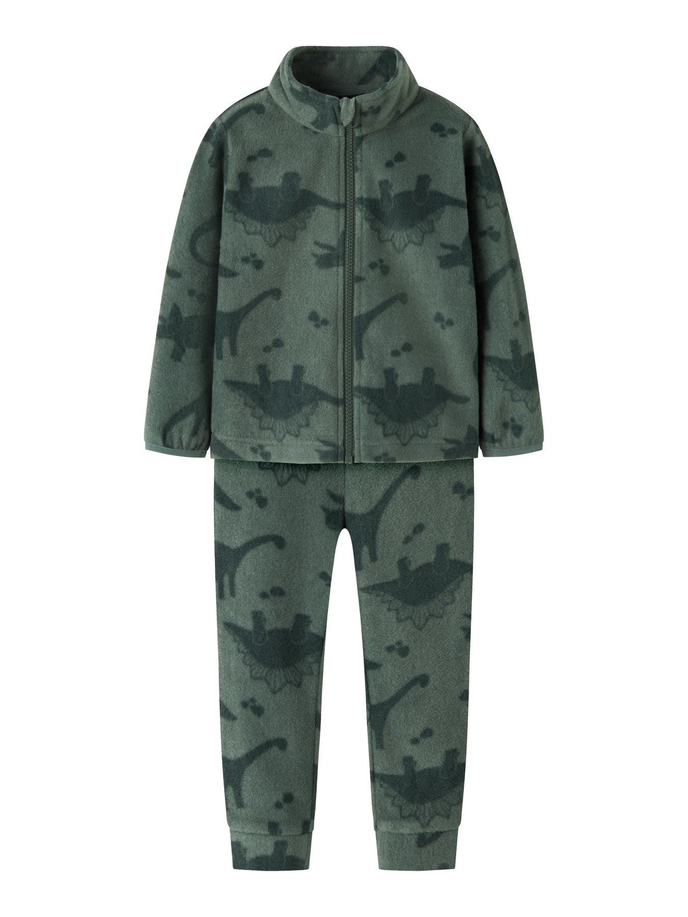 Name It Spektra fleeceset i Forest Night med dinosauriemönster för mini unisex.
