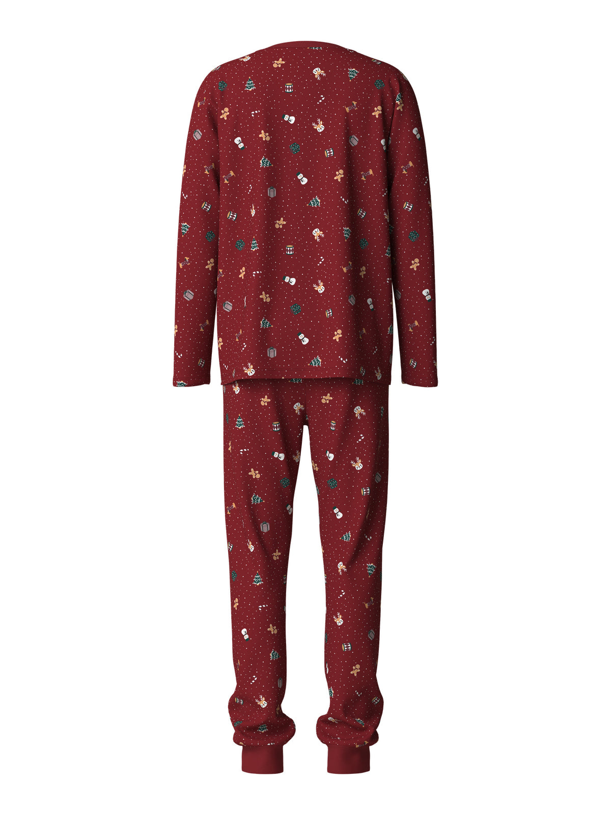 Name It Vismas röd julpyjamas vuxen unisex med matchande tröja och byxa
 för dam och herr med julmotiv och matchande familjepyjamas