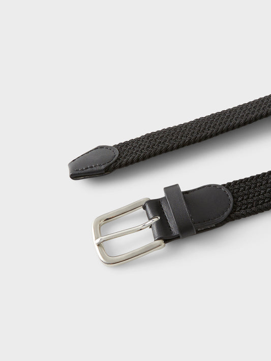 Name It flätat svart bälte med stretch för barn pojke i färgen Black.