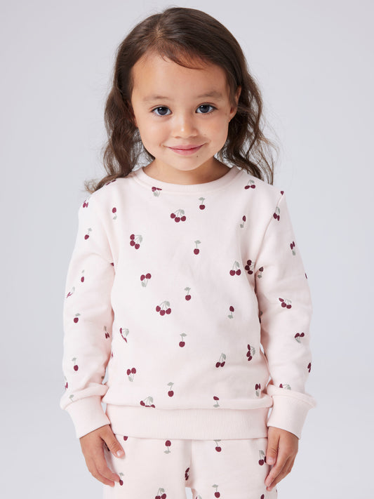 Ljus rosa mönstrad långärmad sweat tröja till flicka. Sweatshirt tröja med körsbär från Name it.
NMFVALBA LS SWEAT UNB NOOS
13238718