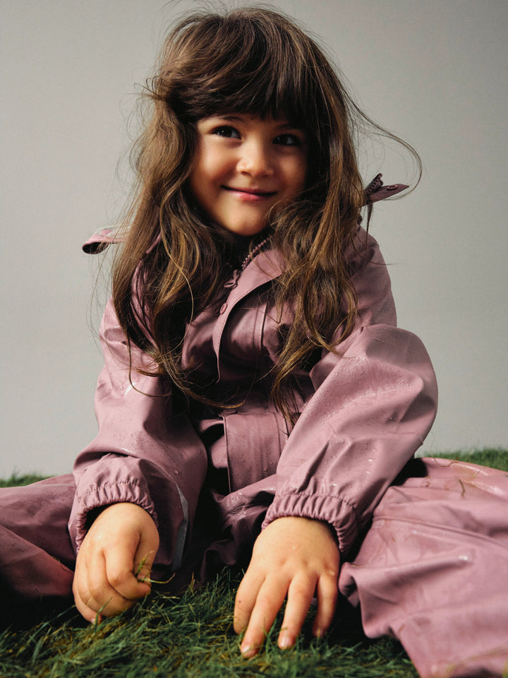 Name It Dry10 rosa vattentätt regnställ barn kids unisex med regnjacka och regnbyxa