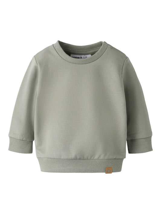 Grön enfärgad långärmad sweat unisex tröja till  baby pojke och bebis flicka. Ekologiska barnkläder från Name it.
NBNTAKKI LS SWEAT NOOS
13239136