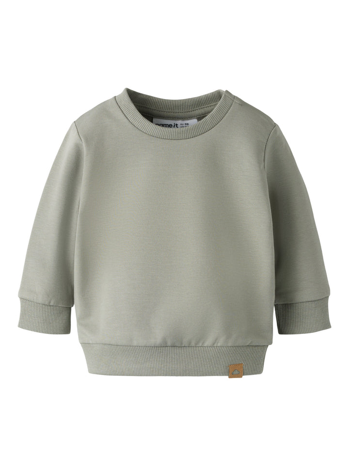 Grön enfärgad långärmad sweat unisex tröja till  baby pojke och bebis flicka. Ekologiska barnkläder från Name it.
NBNTAKKI LS SWEAT NOOS
13239136
