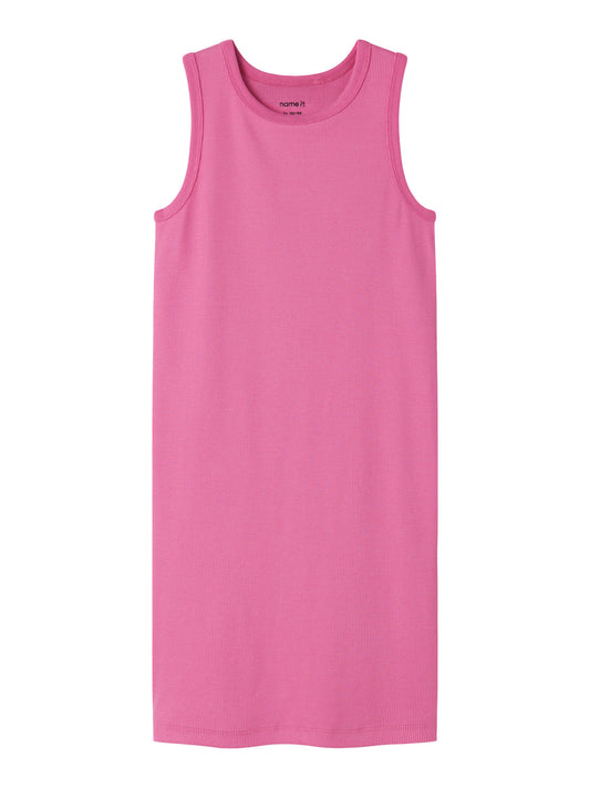 Rosa knälång klänning utan ärm till flicka. Tjej klänning från Name it, ekologiska barnkläder.
NKFNAKAL SL SLIM DRESS NOOS
13240424