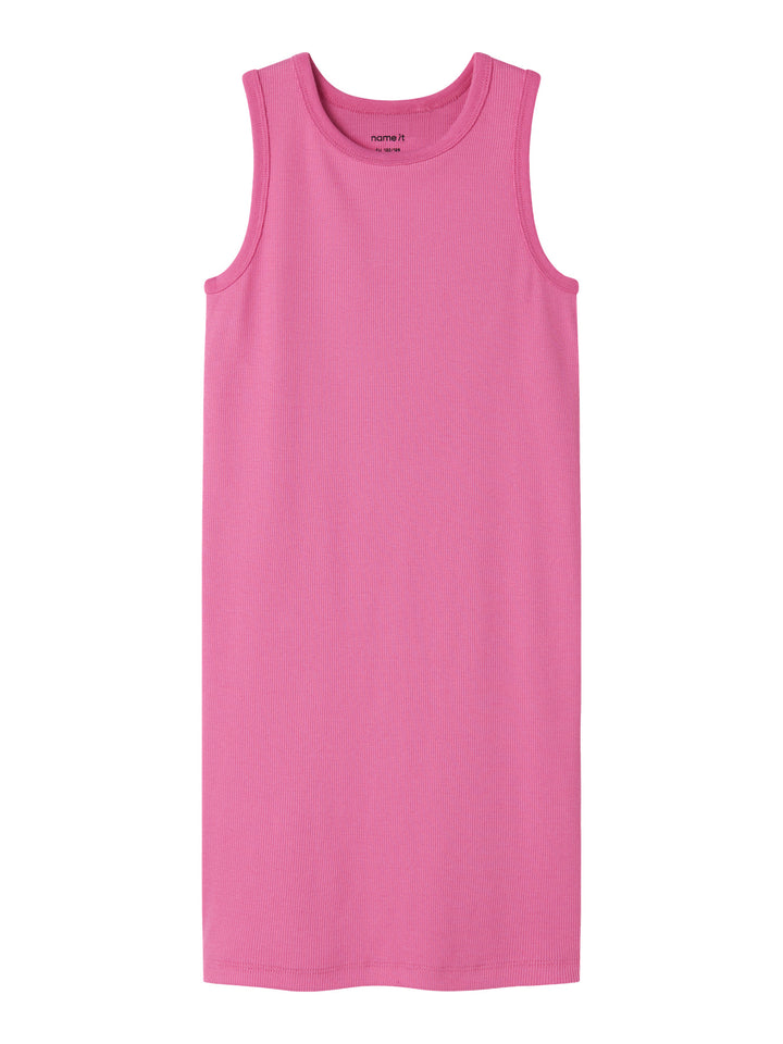 Rosa knälång klänning utan ärm till flicka. Tjej klänning från Name it, ekologiska barnkläder.
NKFNAKAL SL SLIM DRESS NOOS
13240424