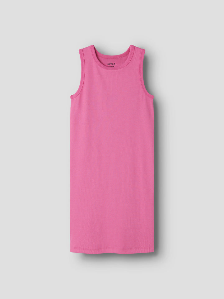 Rosa knälång klänning utan ärm till flicka. Tjej klänning från Name it, ekologiska barnkläder.
NKFNAKAL SL SLIM DRESS NOOS
13240424