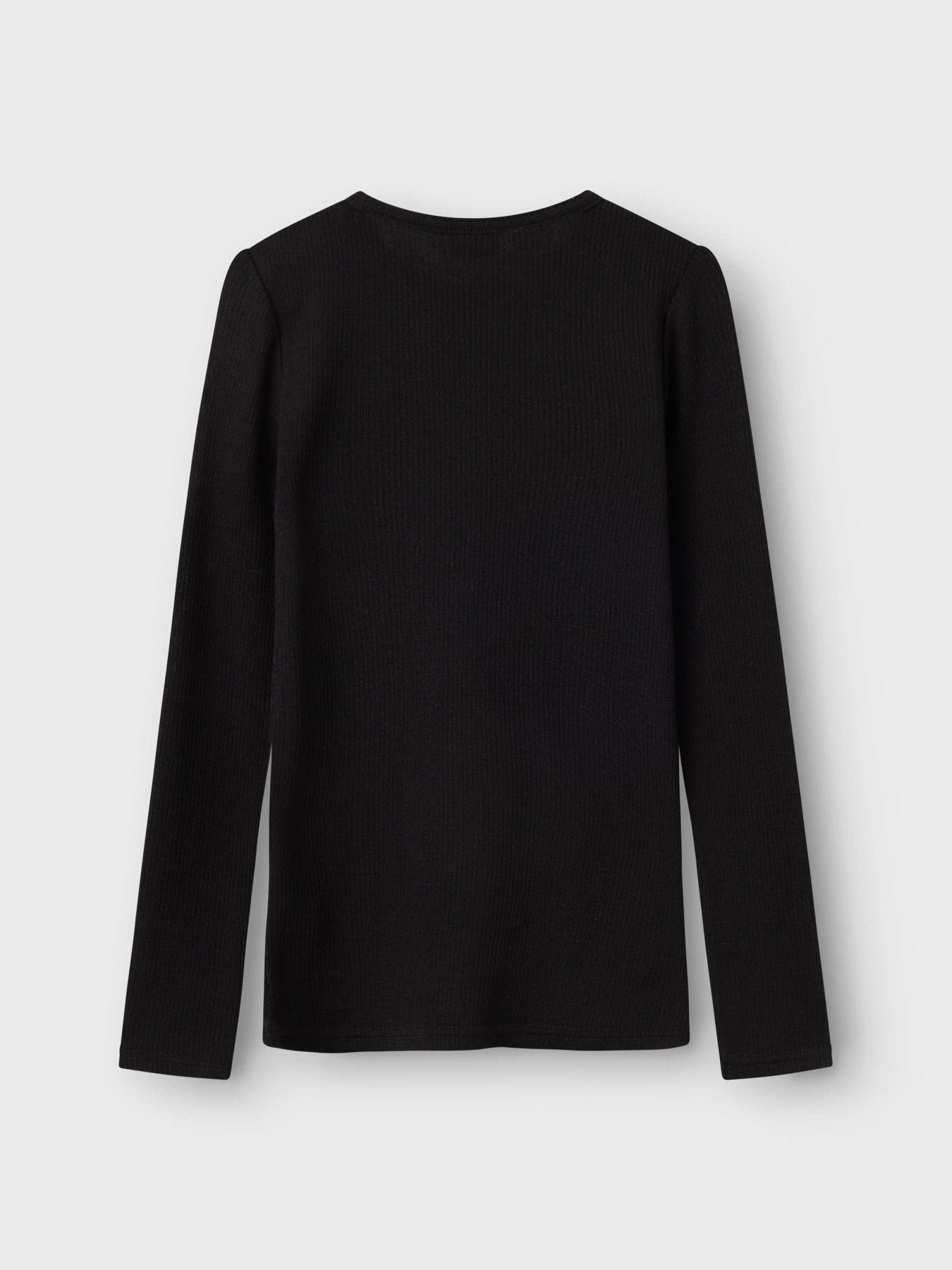 Name It Wax svart långärmad tröja i 100% merinoull för barn unisex – 13242139