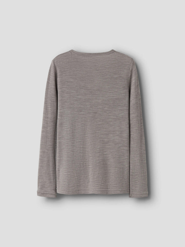 Name It Wax grå långärmad tröja i 100% merinoull för barn unisex – 13242139