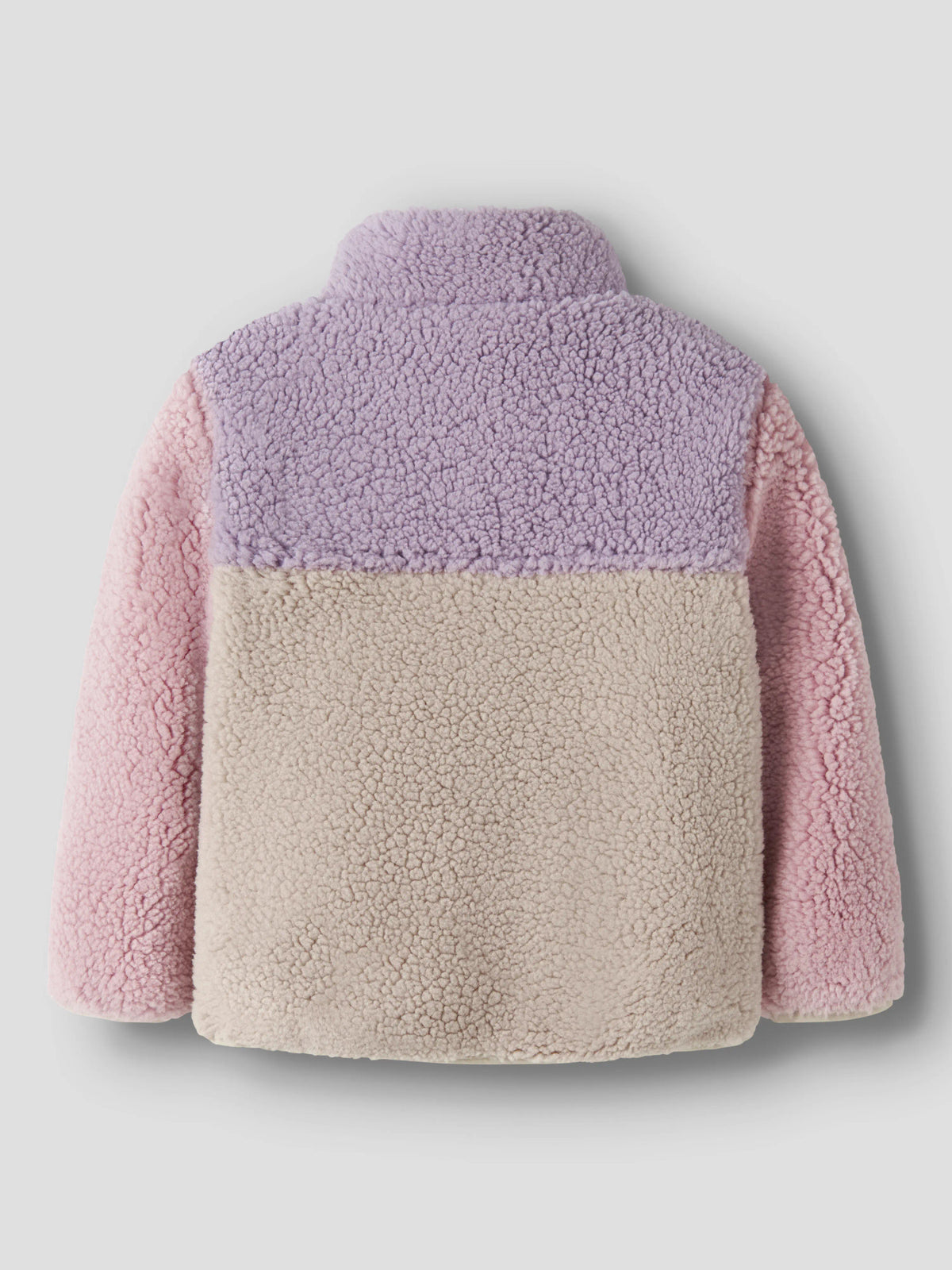 Name It Monica teddyjacka Peyote färgblockad i lila rosa och beige för flicka