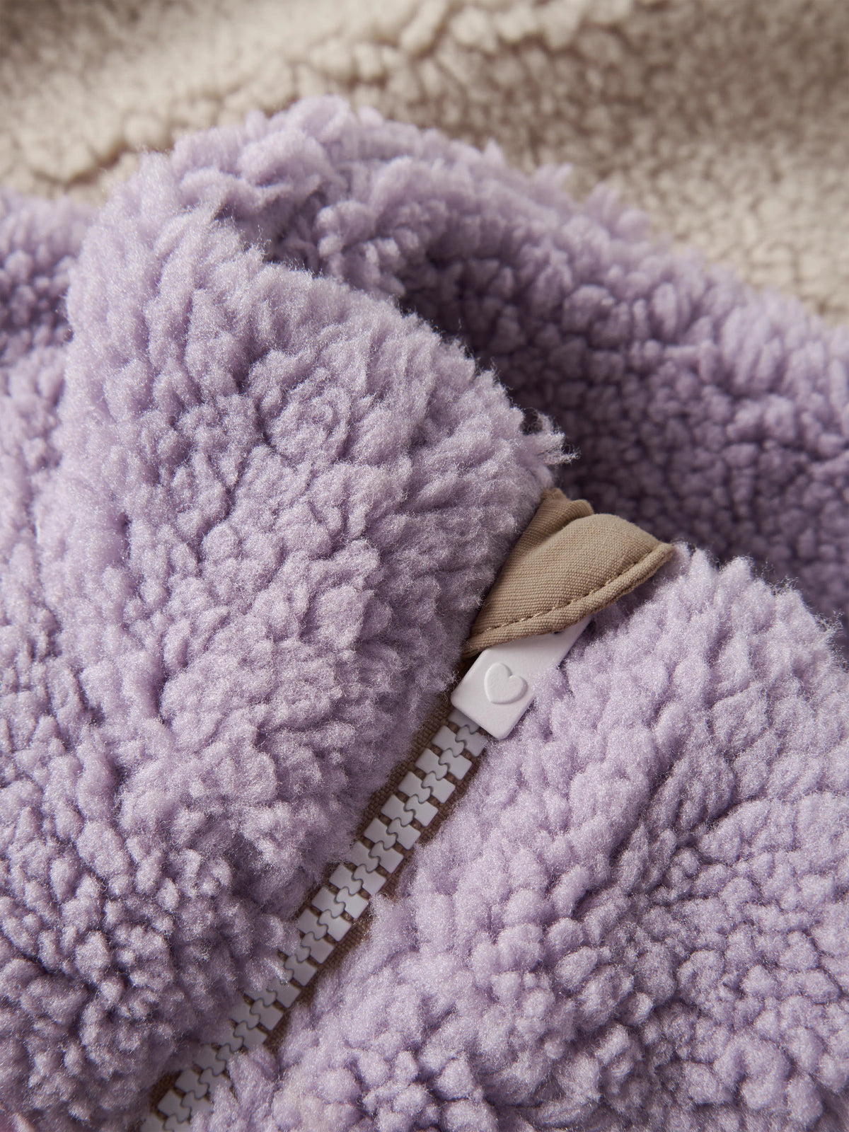 Name It Monica teddyjacka Peyote färgblockad i lila rosa och beige för flicka