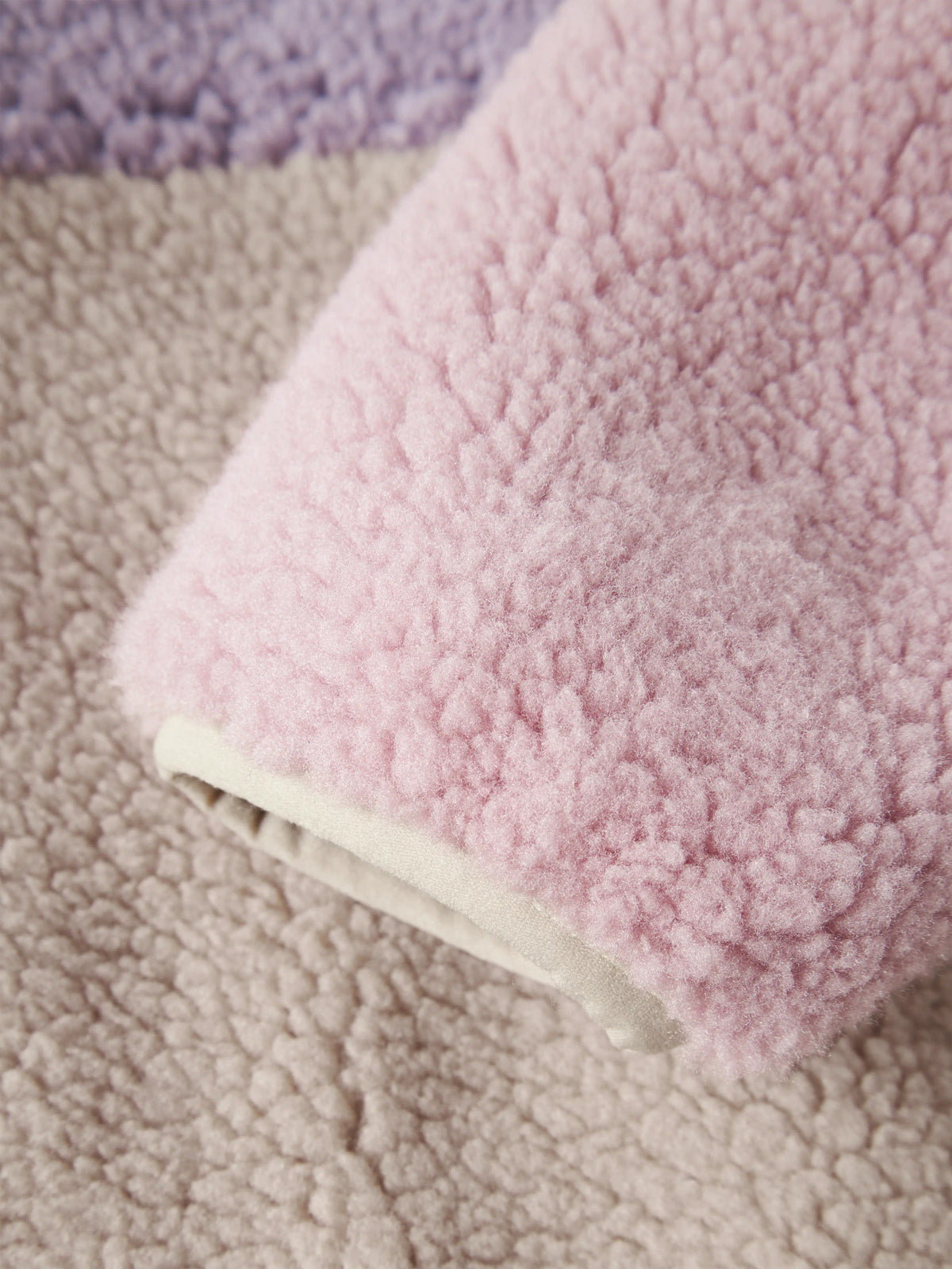Name It Monica teddyjacka Peyote färgblockad i lila rosa och beige för flicka