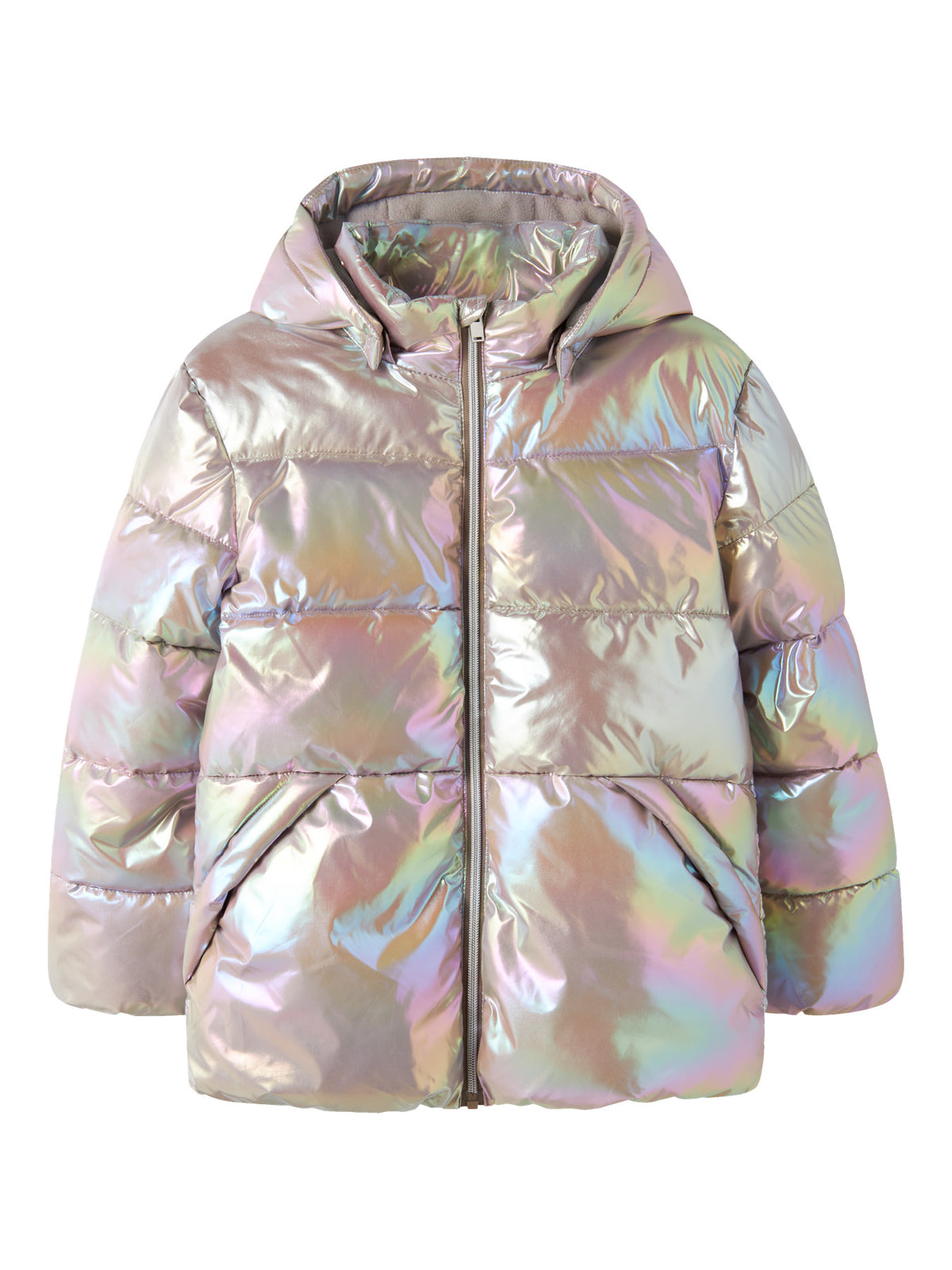 Name It Molina skimrande pufferjacka flicka kids iriserande med huva