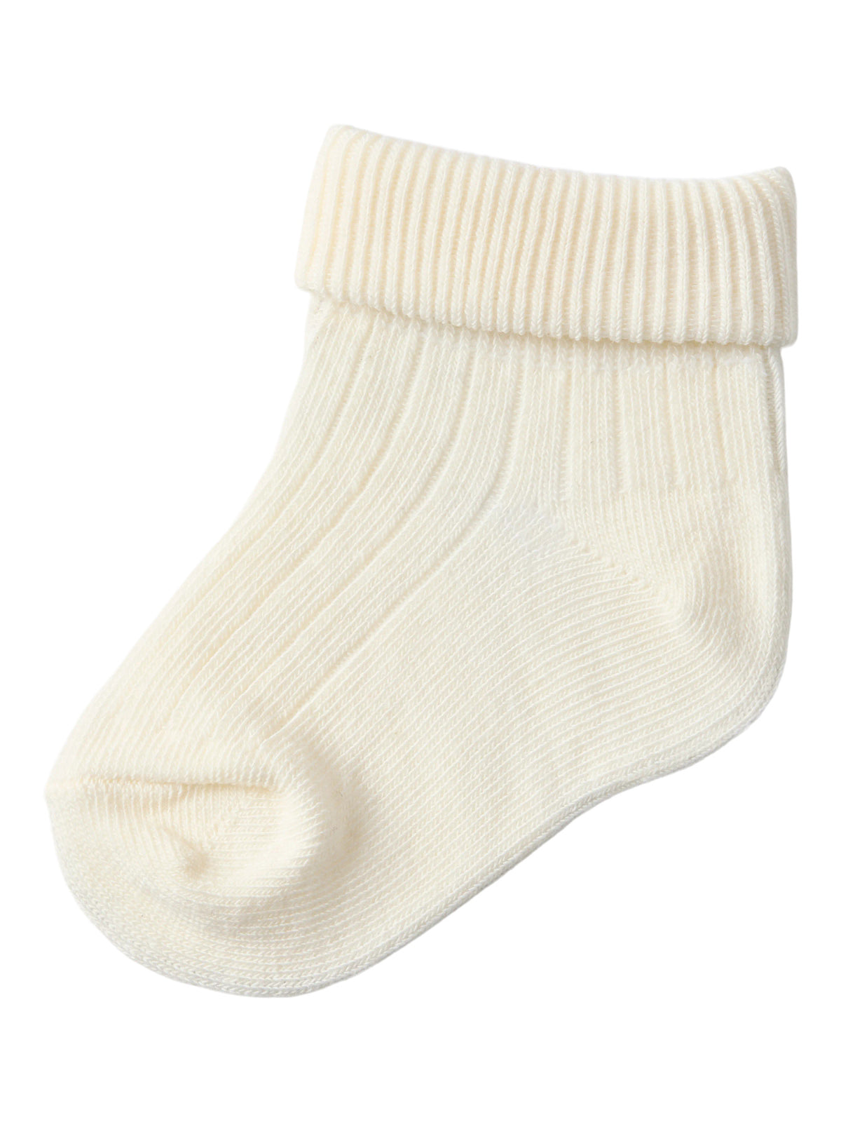 Name It Dorino cremevita babystrumpor pojke i ekologisk bomull med vikbar kant