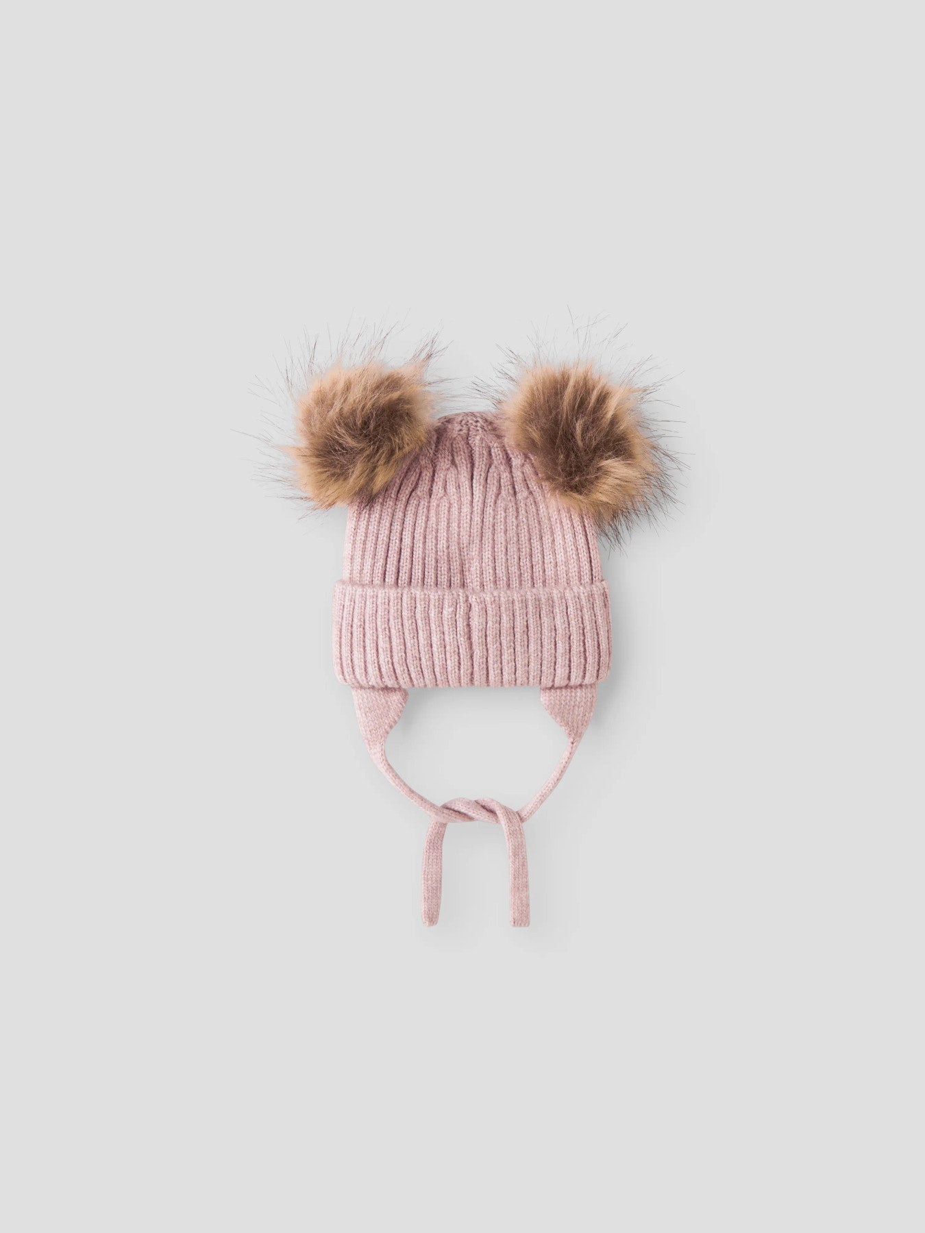 Name It Mora stickad babymössa med två tofsar rosa Violet Ice unisex – 13245299