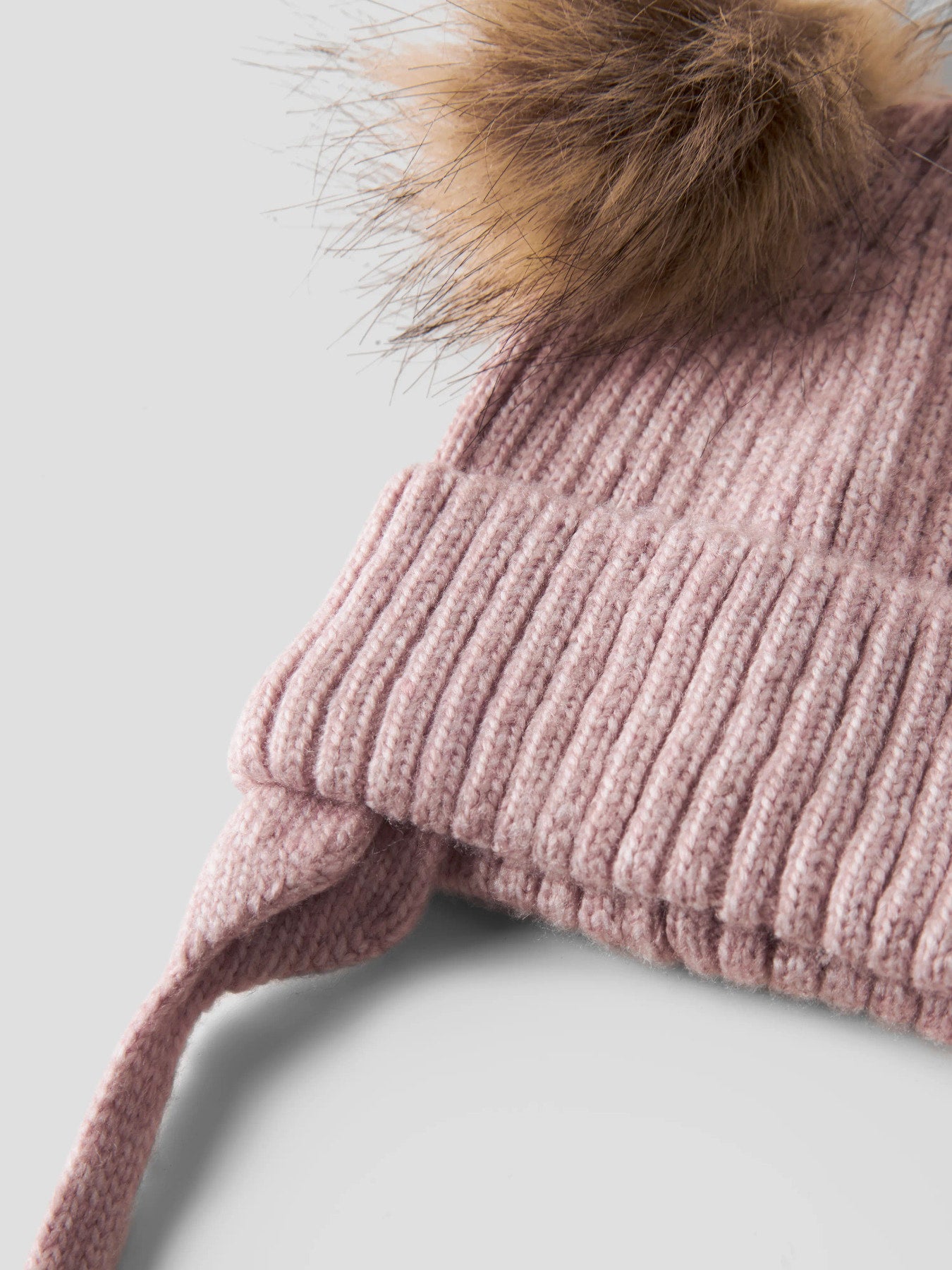 Name It Mora stickad babymössa med två tofsar rosa Violet Ice unisex – 13245299