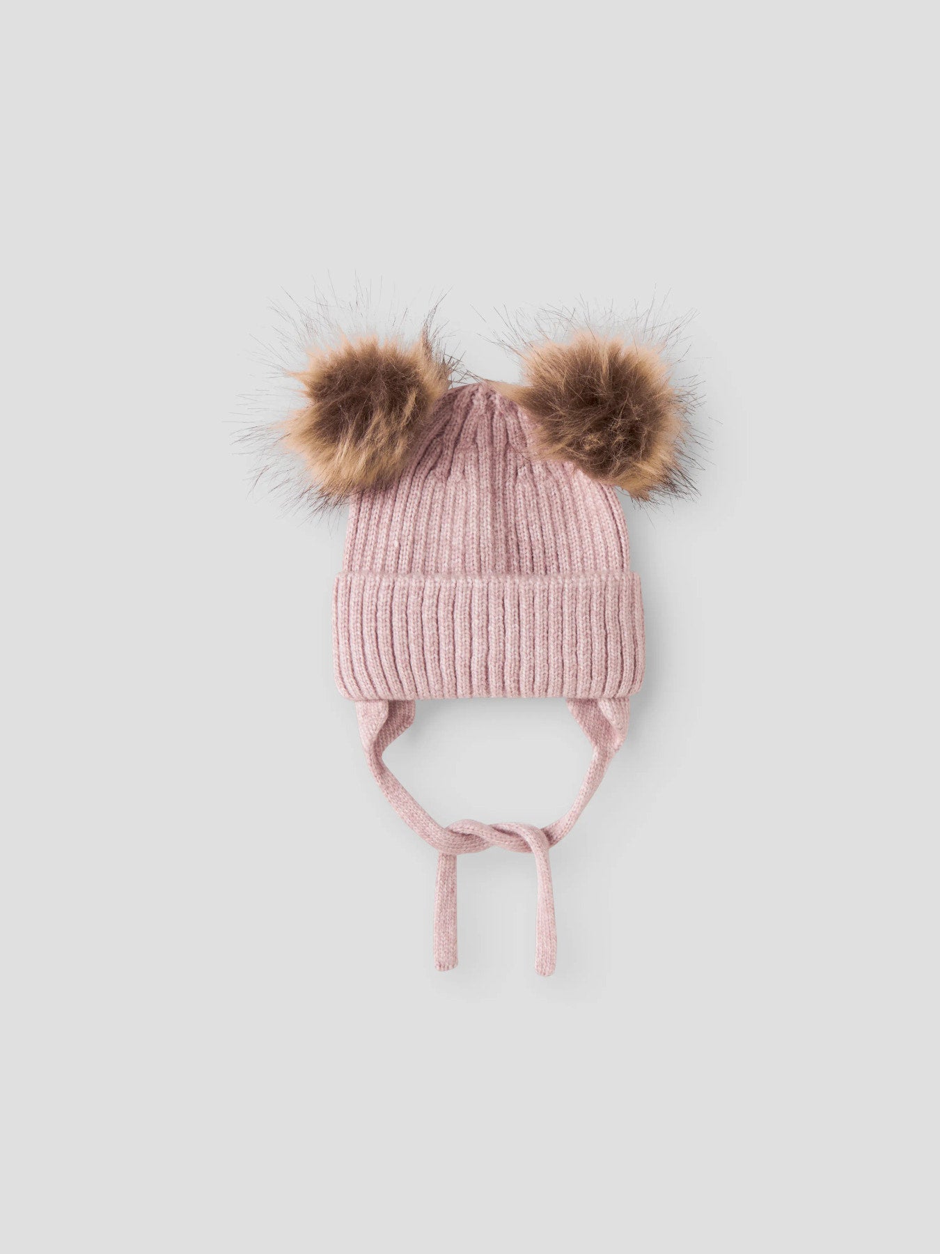Name It Mora stickad babymössa med två tofsar rosa Violet Ice unisex – 13245299