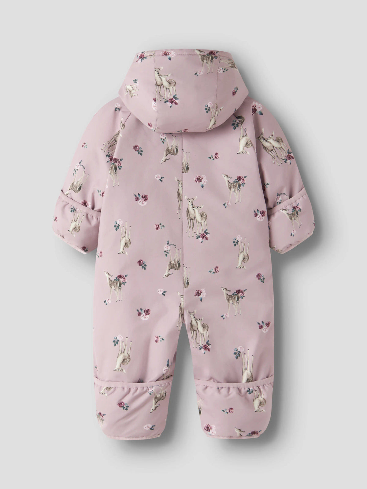 Name It Snow05 rosa vinteroverall baby flicka med rådjur och blommor