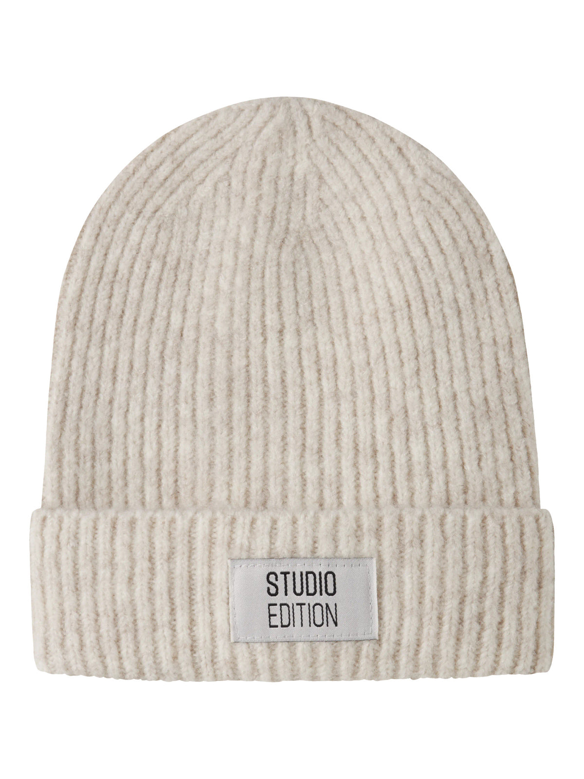 Name It Kids Maj ljusbeige stickad mössa med Studio Edition-label för flicka – Rainy Day – 13245397