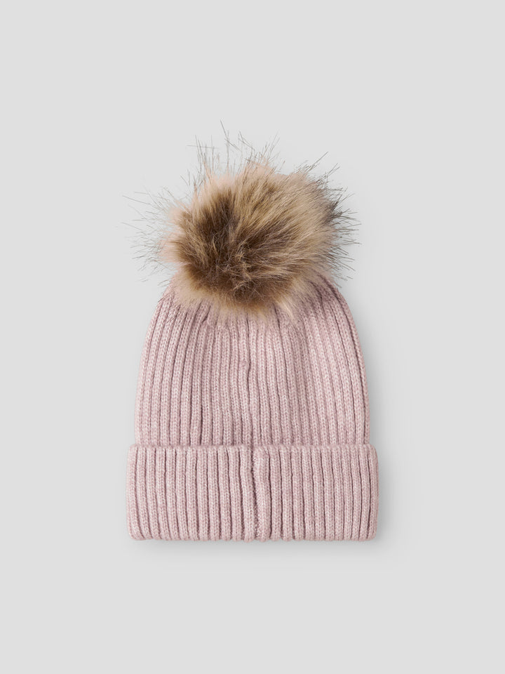 Name It Mini Mora stickad mössa med tofs ljusrosa för barn unisex – 13246906
