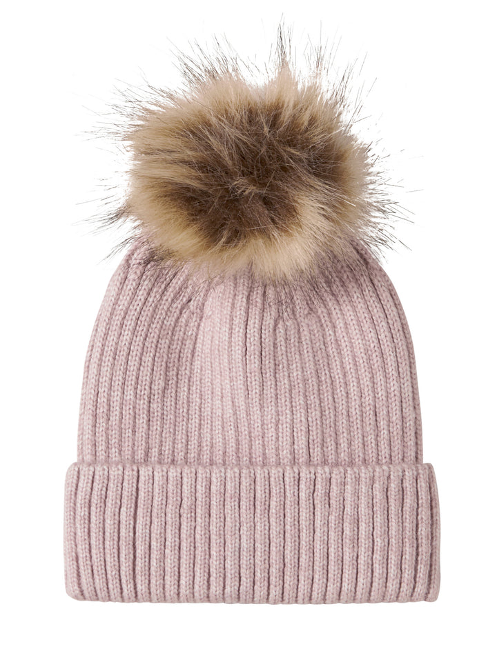 Name It Mini Mora stickad mössa med tofs ljusrosa för barn unisex – 13246906