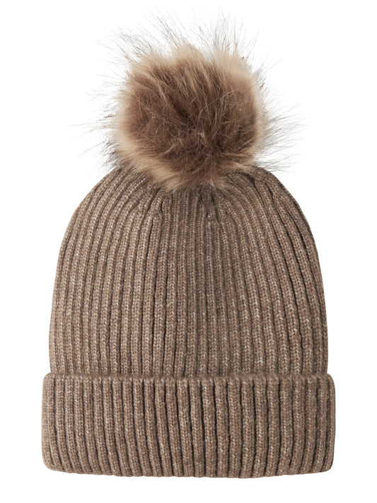 Name It Mini Mora stickad mössa med tofs brun beige för barn unisex – 13246906