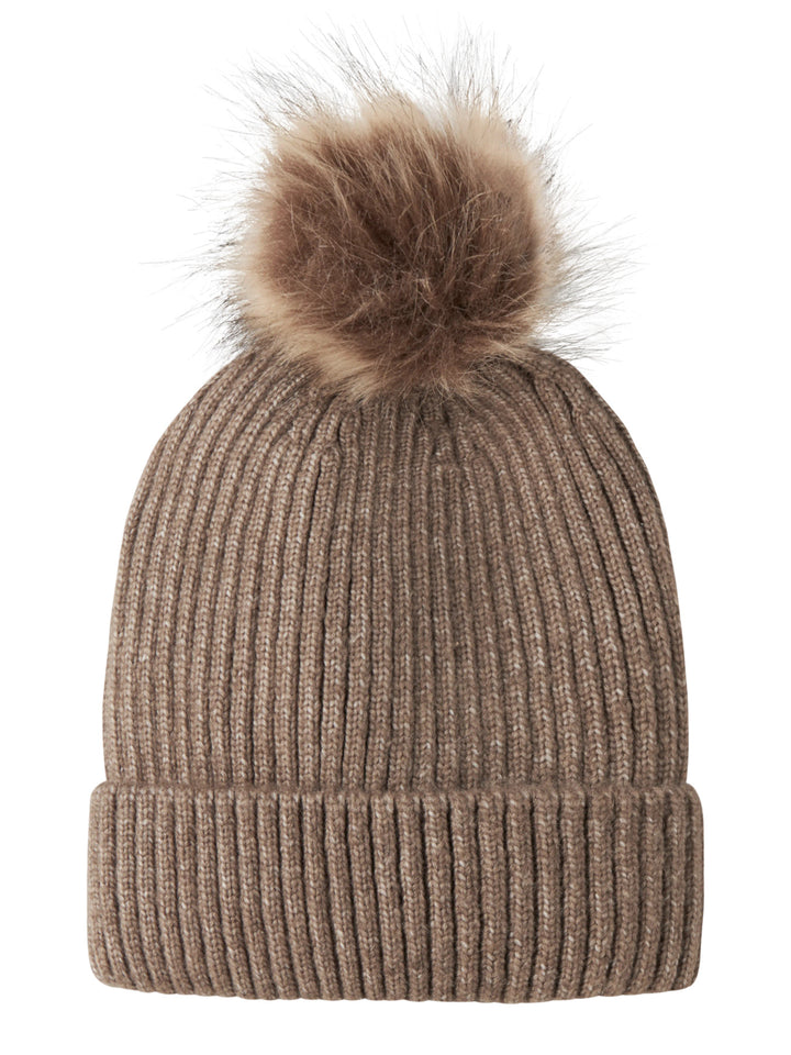 Name It Mini Mora stickad mössa med tofs brun beige för barn unisex – 13246906