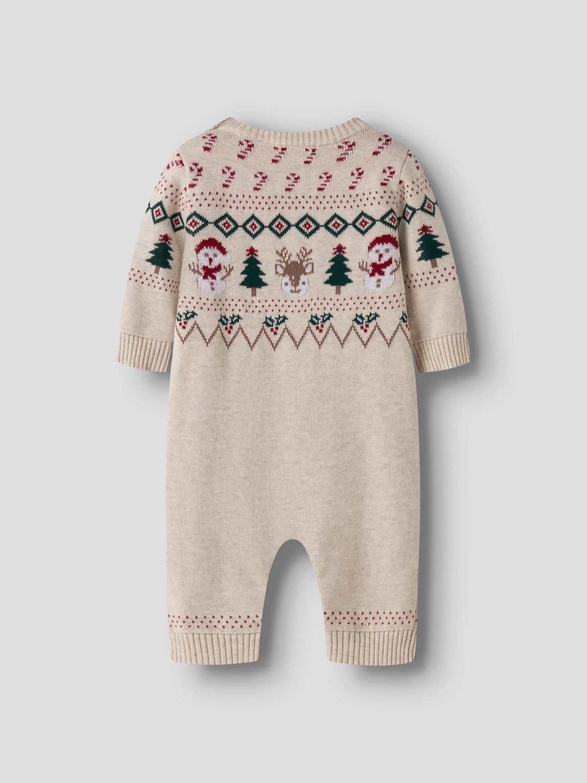 Name It Ralko stickad juloverall baby unisex med renar snögubbar och julgranar