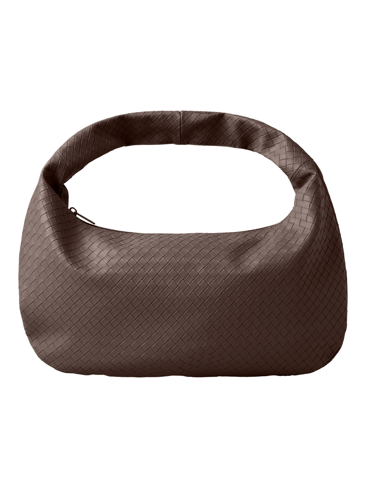 LMTD Kalea stor flätad shopper för ungdom i Chocolate Brown med dragkedja och bred axelrem