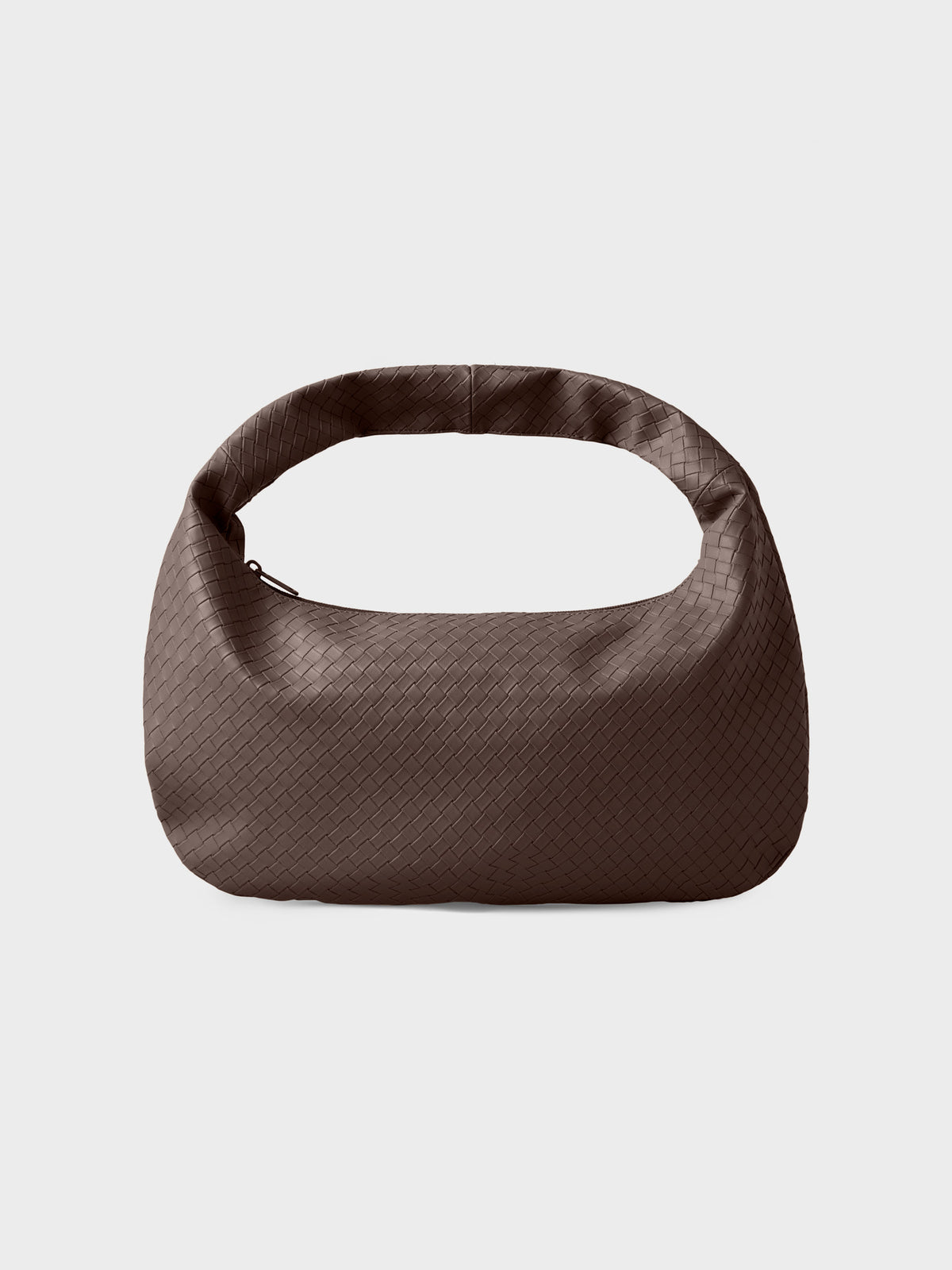 LMTD Kalea stor flätad shopper för ungdom i Chocolate Brown med dragkedja och bred axelrem