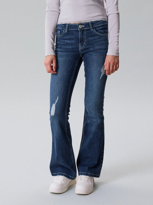 LMTD Libling LW Flared Jeans Dark Blue Denim Till Ungdom Flicka