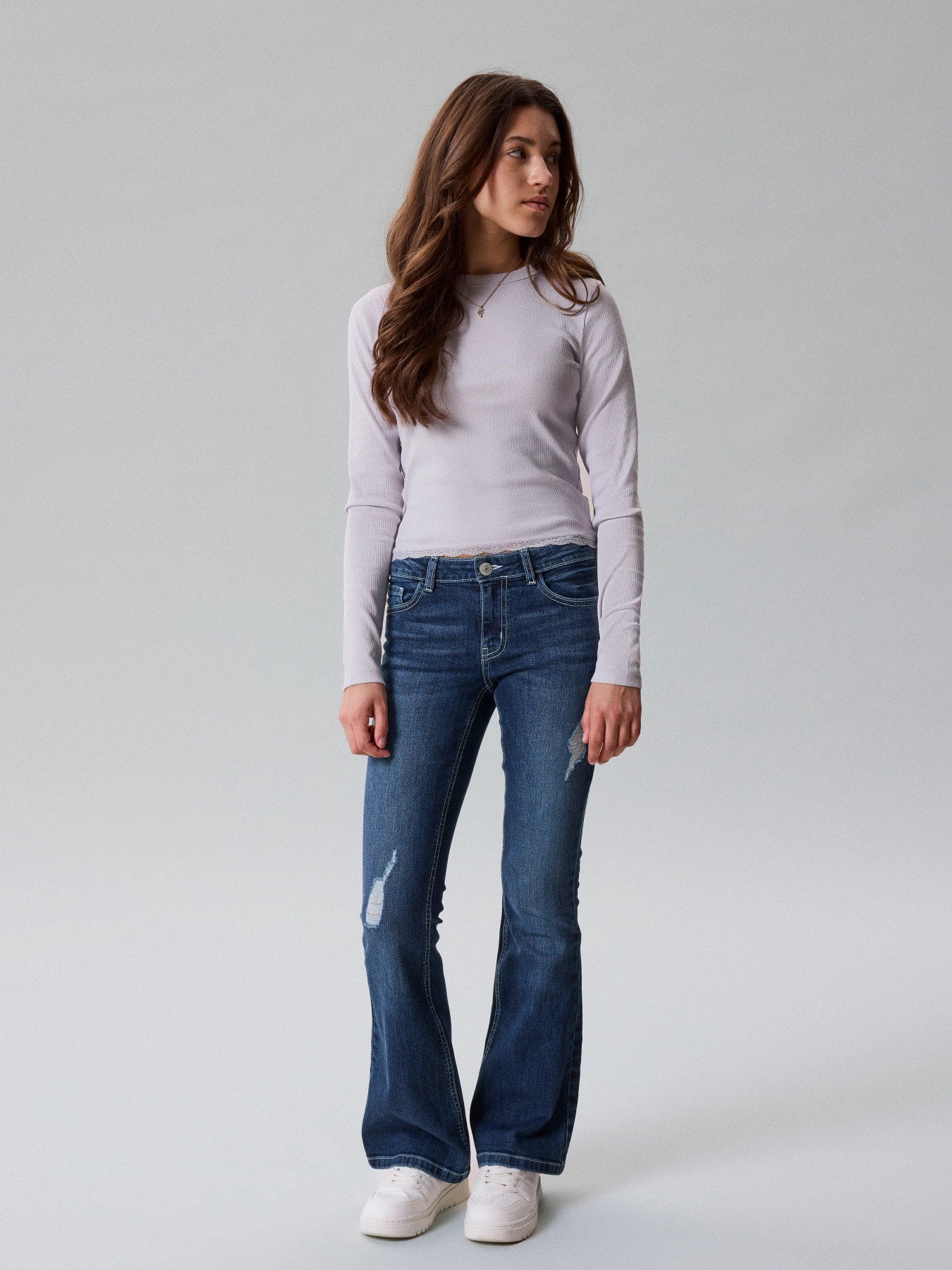 LMTD Libling LW Flared Jeans Dark Blue Denim Till Ungdom Flicka
