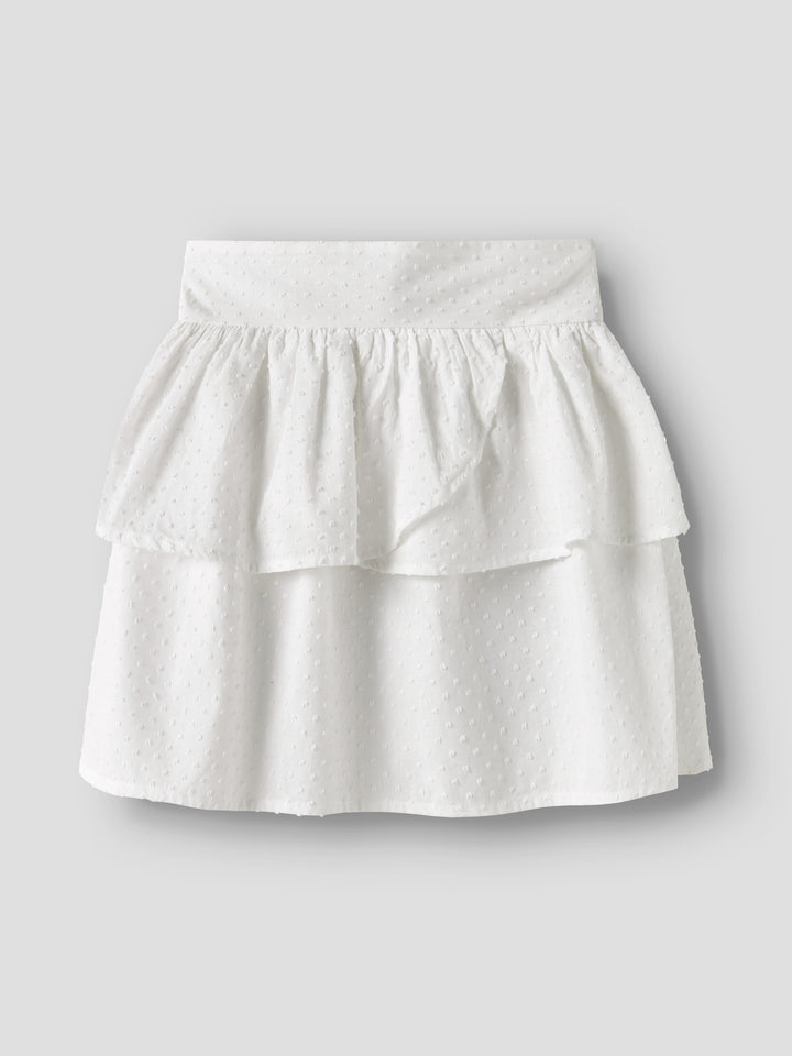 Kort vit volang kjol till flicka. Barn och ungdoms kjol, vit med struktur och volanger. Skolavslutnings kjol till tjej från Name it.
NKFJUSA SKIRT PB
13251456