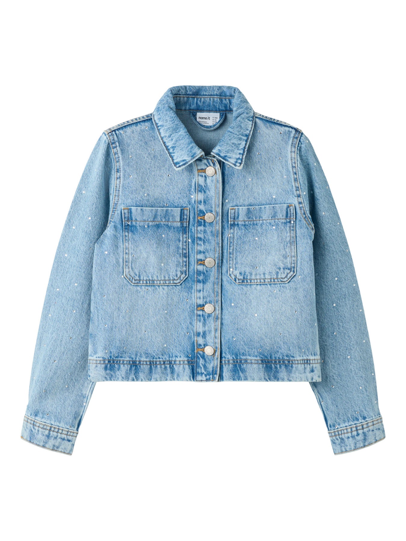 Jeans jacka med strass stenar till flicka. Tjej jeansjacka ljusblå med glitter, vårjacka från Name it.
NKFLISA OS DNM RHINE JACKET 1133-AC D
13252154