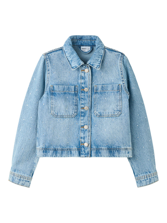 Jeans jacka med strass stenar till flicka. Tjej jeansjacka ljusblå med glitter, vårjacka från Name it.
NKFLISA OS DNM RHINE JACKET 1133-AC D
13252154
