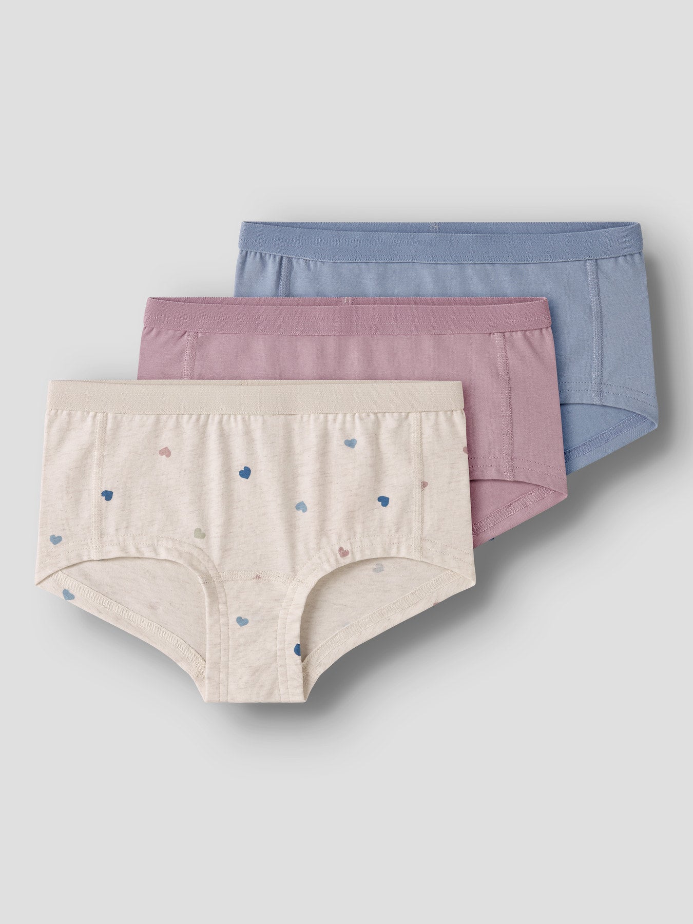Name It hipstertrosor 3-pack rosa blå och Peyote Melange med hjärtan flicka kids