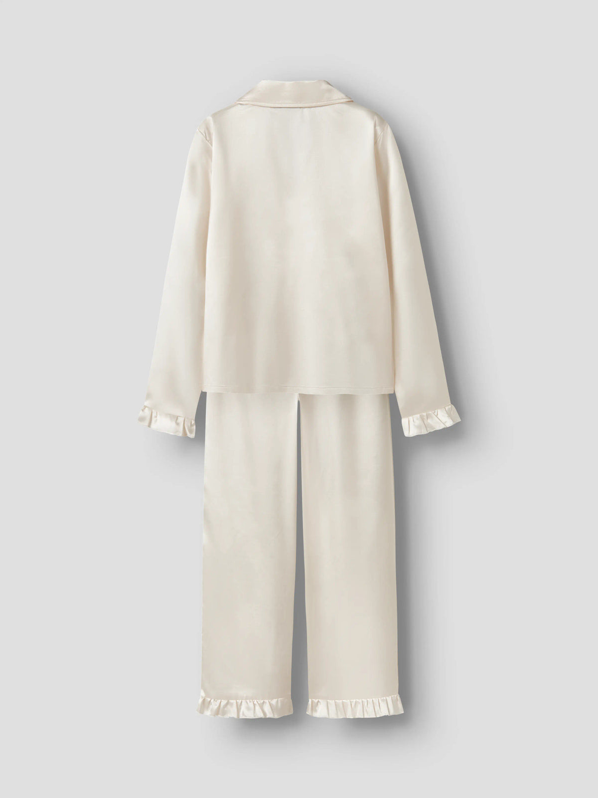 LMTD Nightys satinpyjamas för tjej med skjorta och långbyxor framifrån