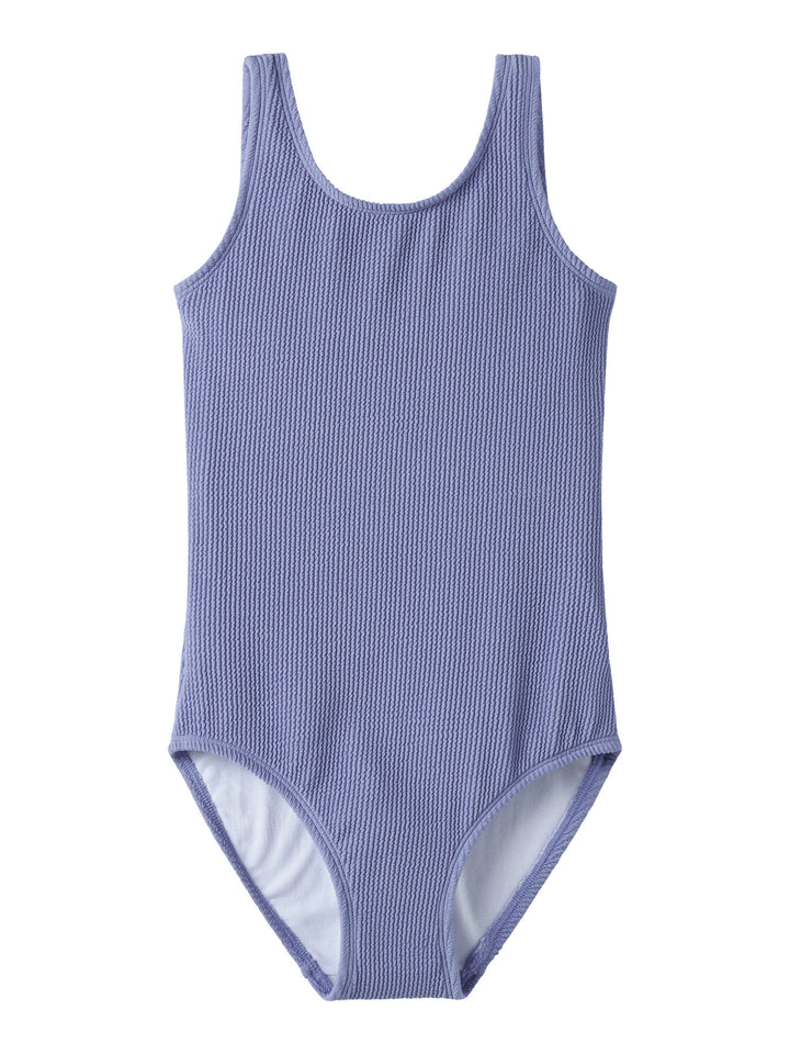Blå enfärgad baddräkt i Crinkle/seersucker struktur (krusigt tyg) till flicka från Name it.
Crinkle/seersucker struktur (krusigt tyg)
NKFZEPLIA SWIMSUIT
13253260