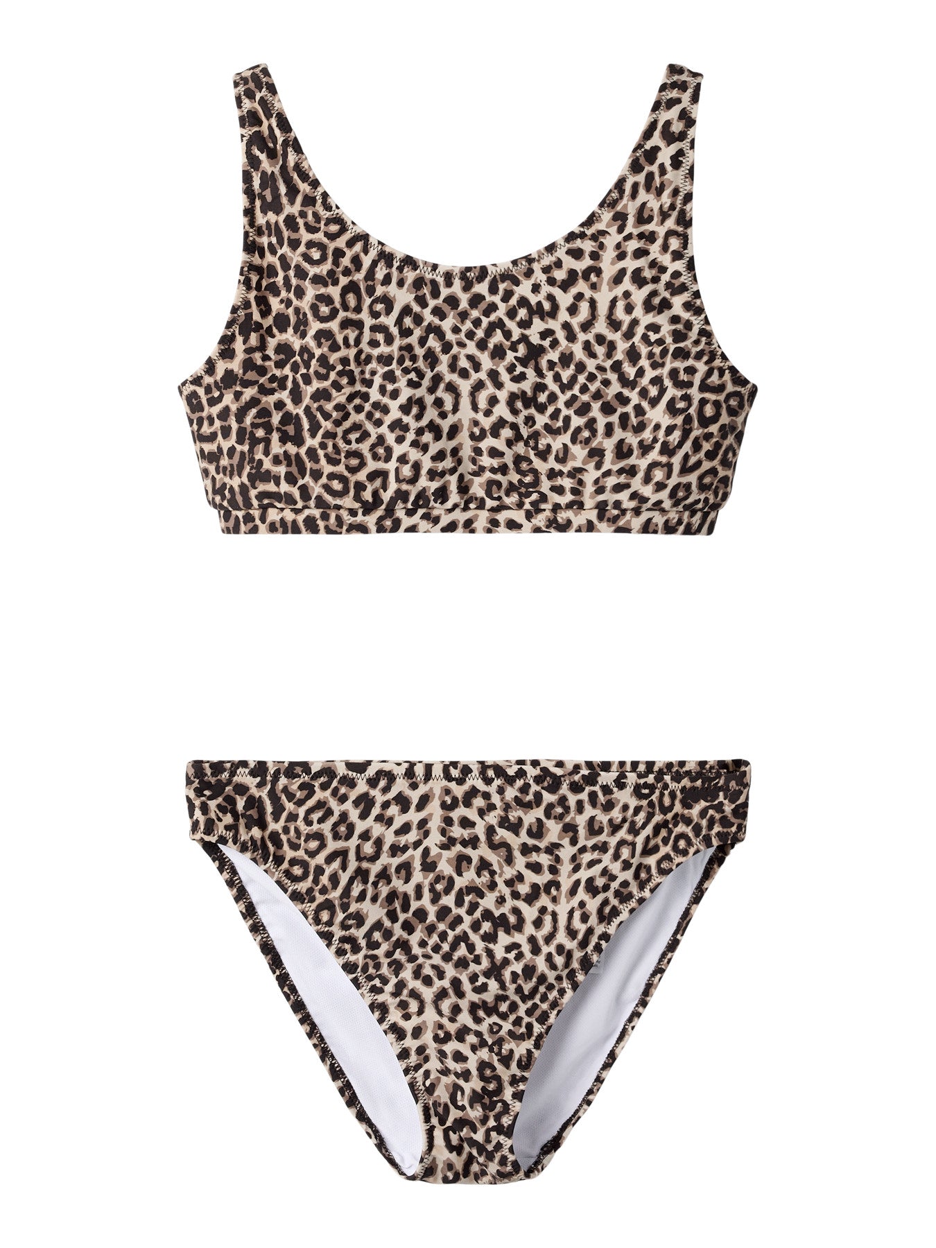 Leo mönstrad bikini till flicka. Badkläder till tjej från Name it. Barn och ungdoms bikini i svart och beige leopard mönster.
NKFZANIMAL BIKINI
13253288