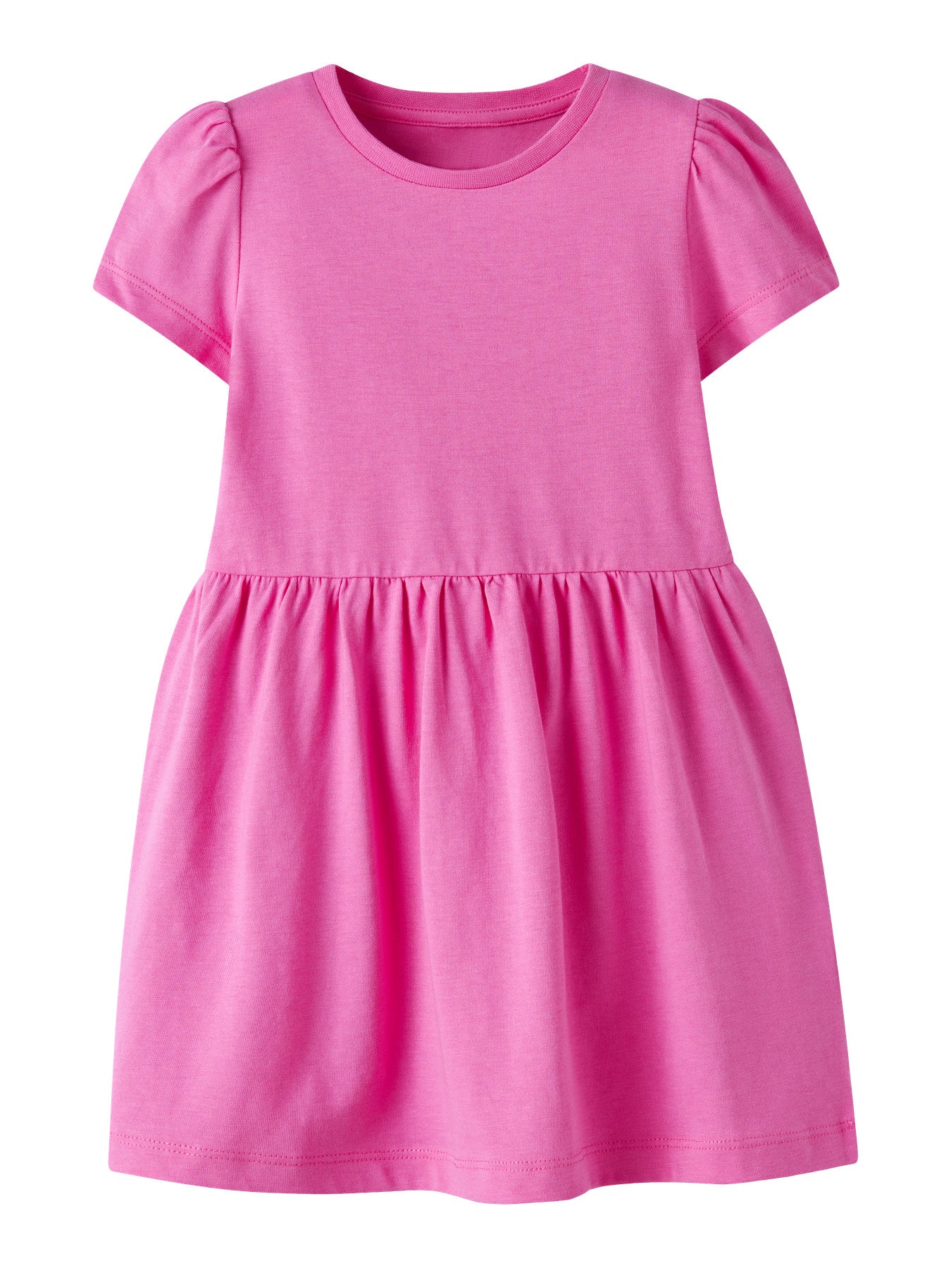 Söt enfärgad knall rosa sommar klänning till flicka. Skön kortärmad klänning från Name it.
NMFVIVIA SS DRESS NOOS
13253371
