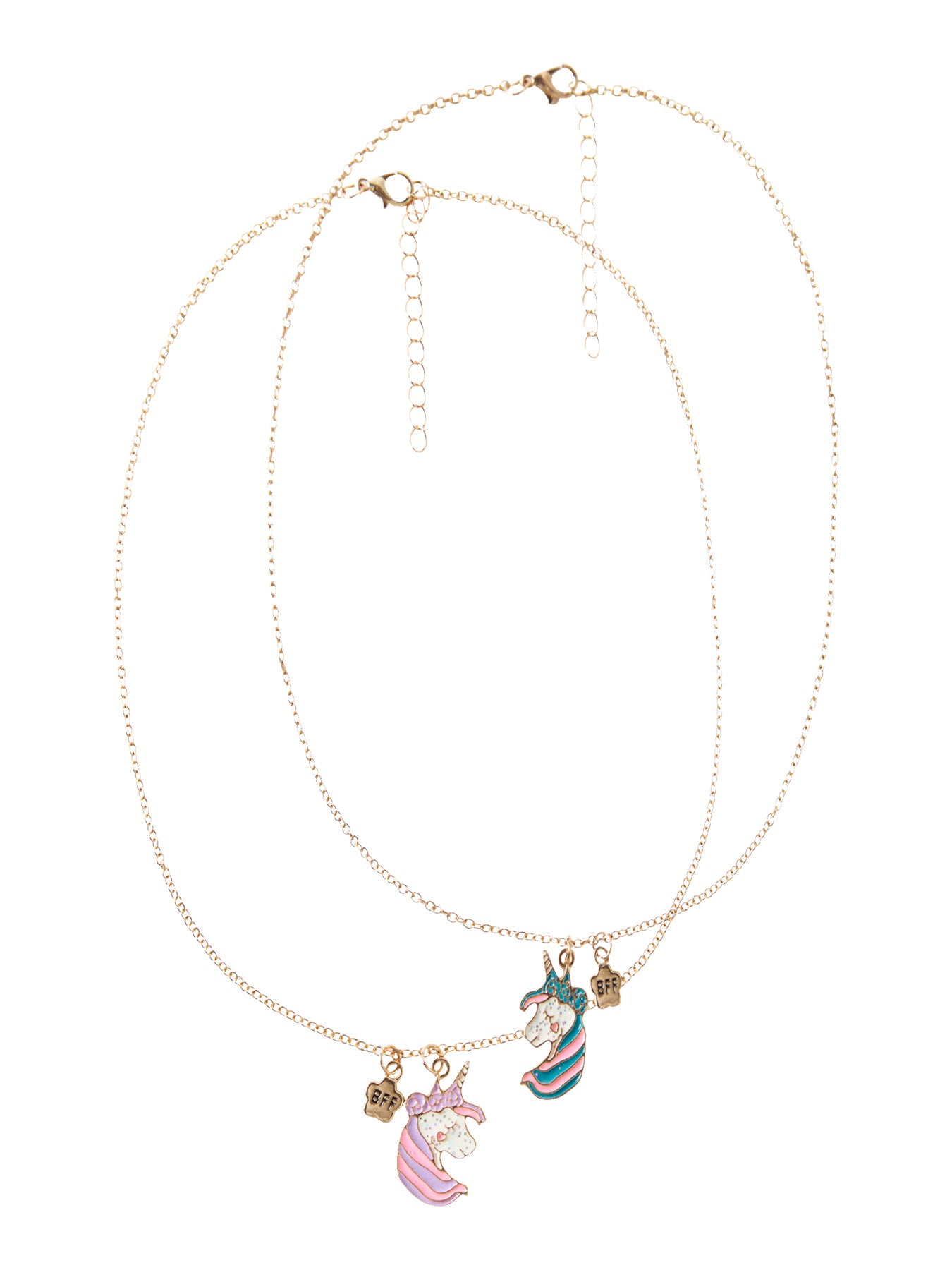 2 pack söta unicorn halsband till flicka. Tjej best friends halsband i guld färg med unicorn från Name it.
NMFFOREVER 2P NECKLACE
13254524